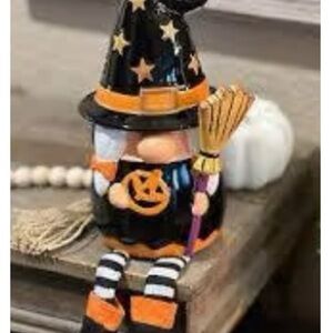 Festive Halloween Gnome with Witch Hat